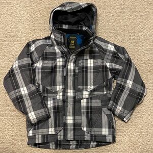 Kids Black and Gray Plaid Jacket